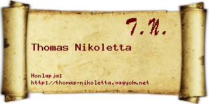 Thomas Nikoletta névjegykártya