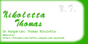 nikoletta thomas business card